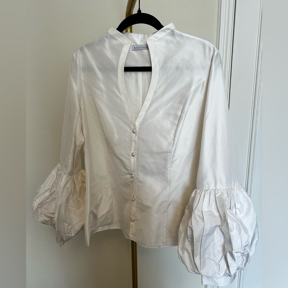 Rafael cennamo white blouse, bell sleeves small/medium - Picture 1 of 6